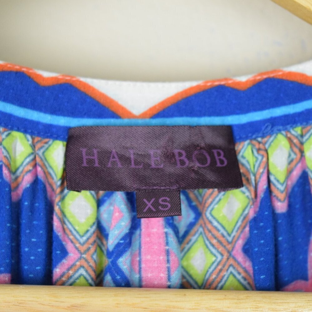 HALE BOB MULTI-COLOR BLUE GEOMETRIC SLEEVELESS TOP - Picture 8 of 9
